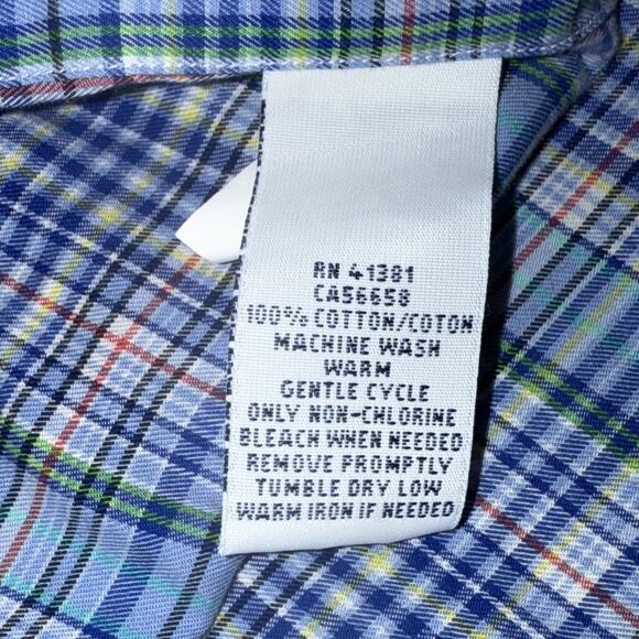 Ralph Lauren Polo Shirt Mens XXL Blue Plaid Long Sleeve Button Up Preppy Pony - Picture 5 of 5